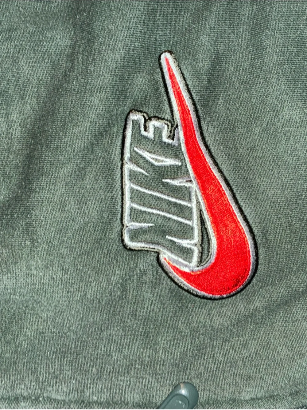 Nike Green Quarter-Zip Hoodie with Subtle Red Swoosh